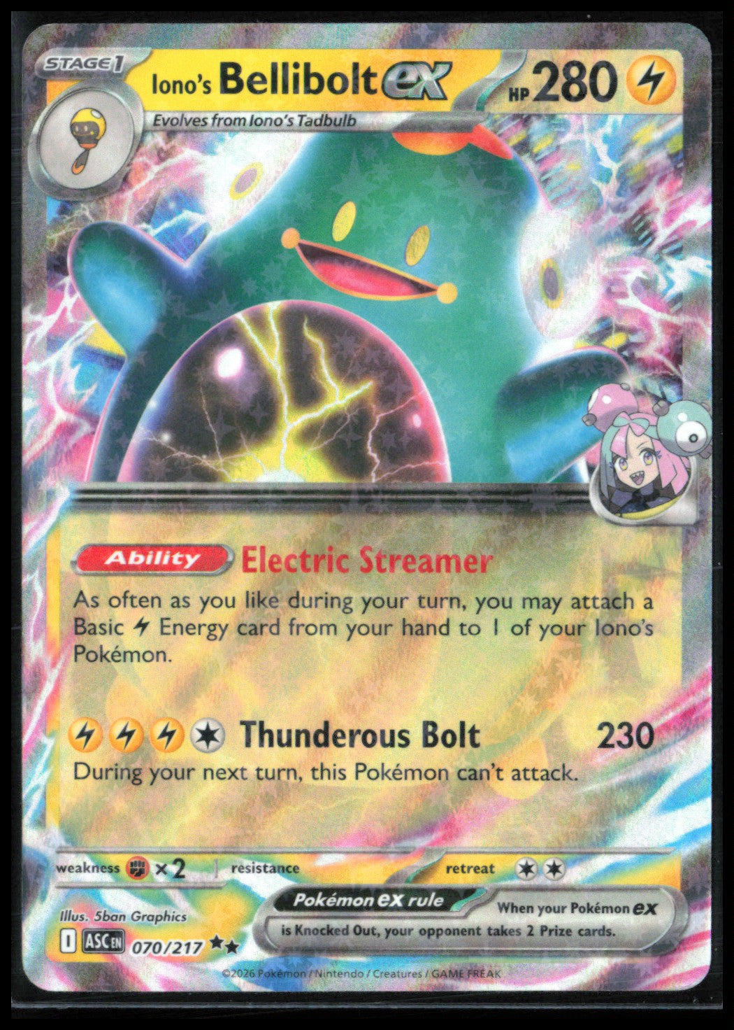 Iono's Bellibolt ex - 070/217 Ascended Heroes
