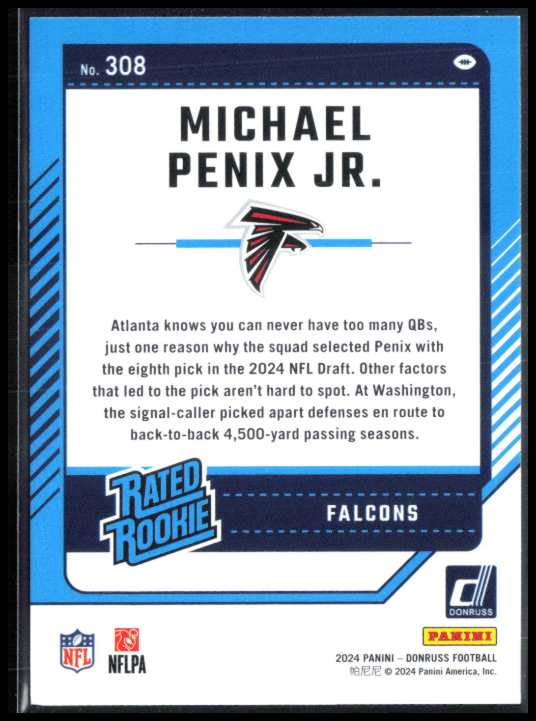 Michael Penix Jr. RC Blue