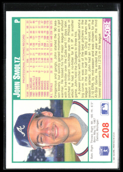 John Smoltz 1991 Score