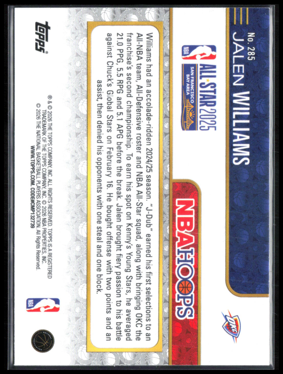 Jalen Williams Basketball Parallel
