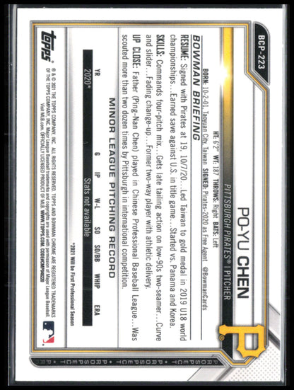 Po-Yu Chen 1st Bowman Mojo