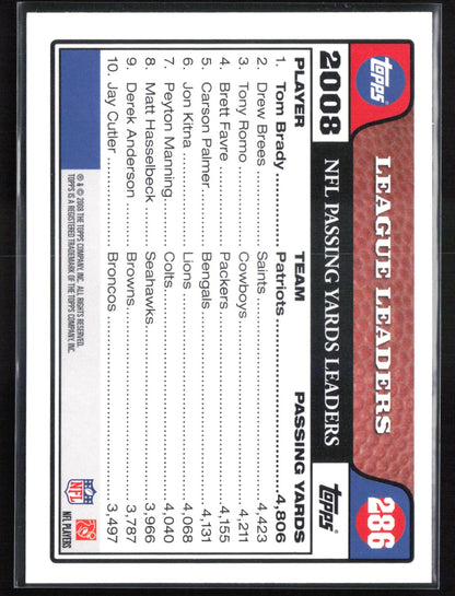 Tom Brady 2008 Topps League Leaders