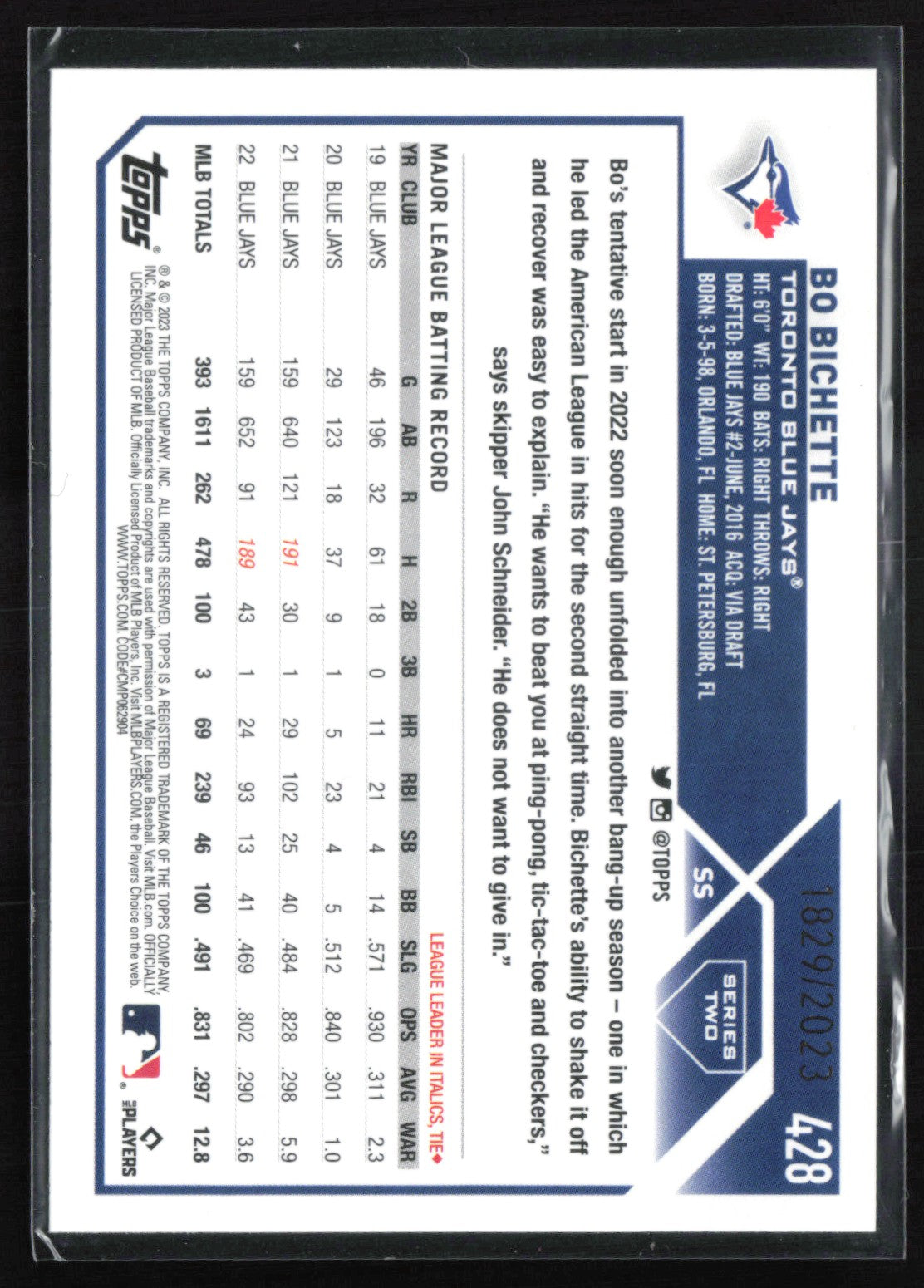 Bo Bichette Gold /2023