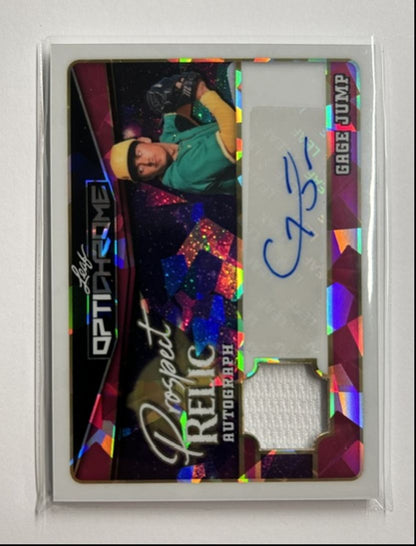 Gage Jump /8 Auto Relic Prospect Relic Autograph 2025 Leaf Optichrome