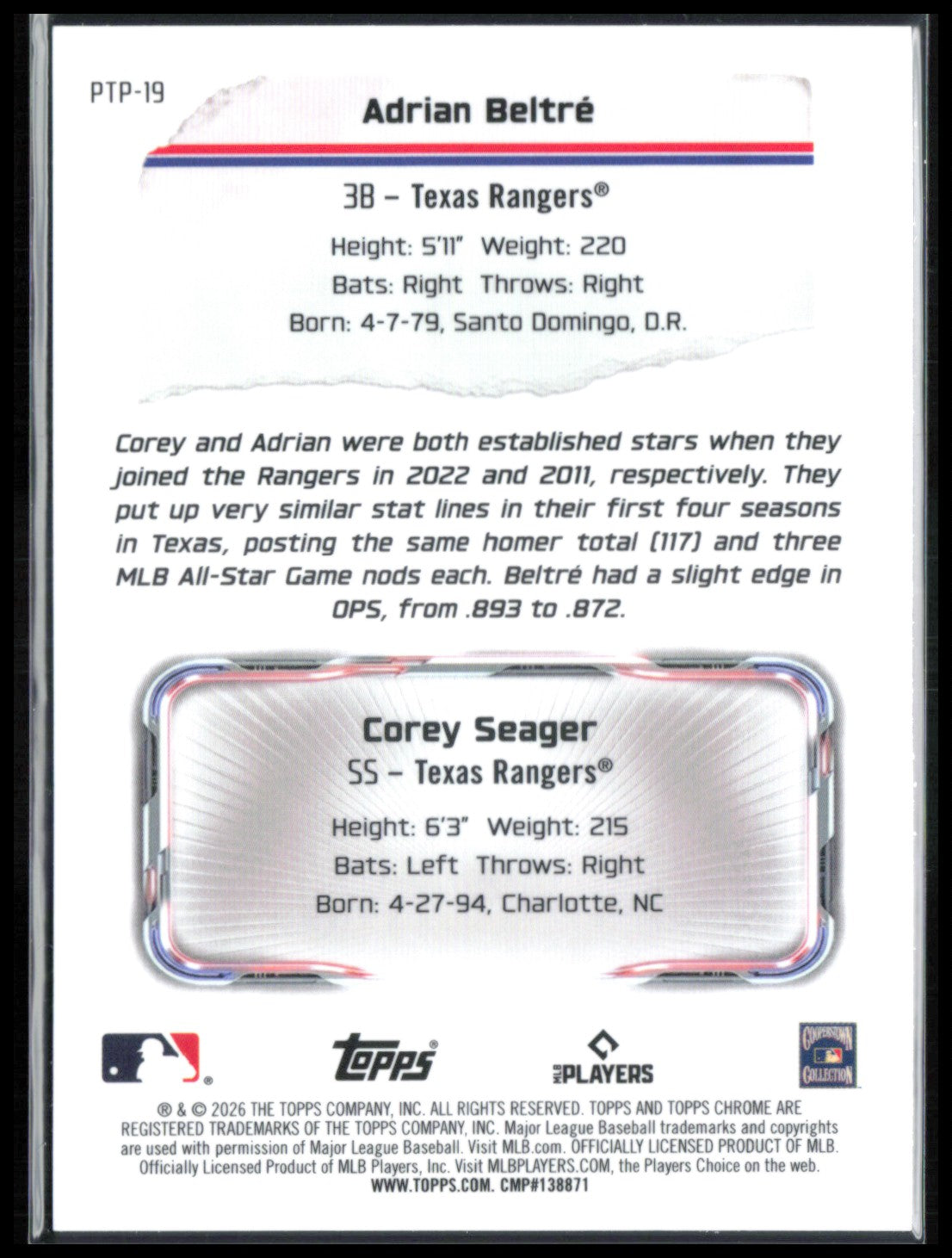 Adrian Beltre / Corey Seager