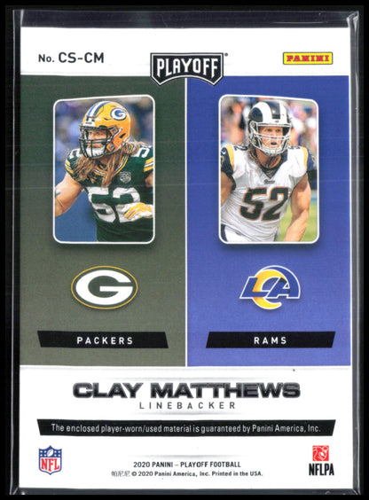 Clay Matthews Dual Player-Worn Relic Changing Stripes