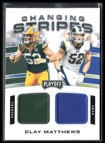 Clay Matthews Dual Player-Worn Relic Changing Stripes