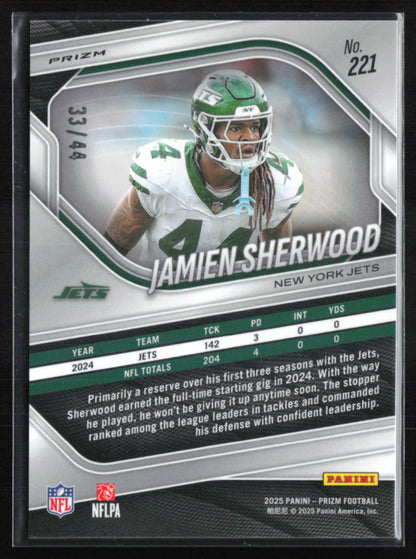 Jamien Sherwood Yellow Red /44 2025 Prizm
