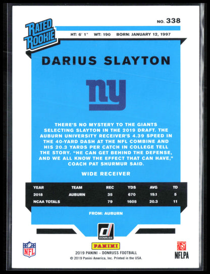 Darius Slayton RC 2019 Donruss
