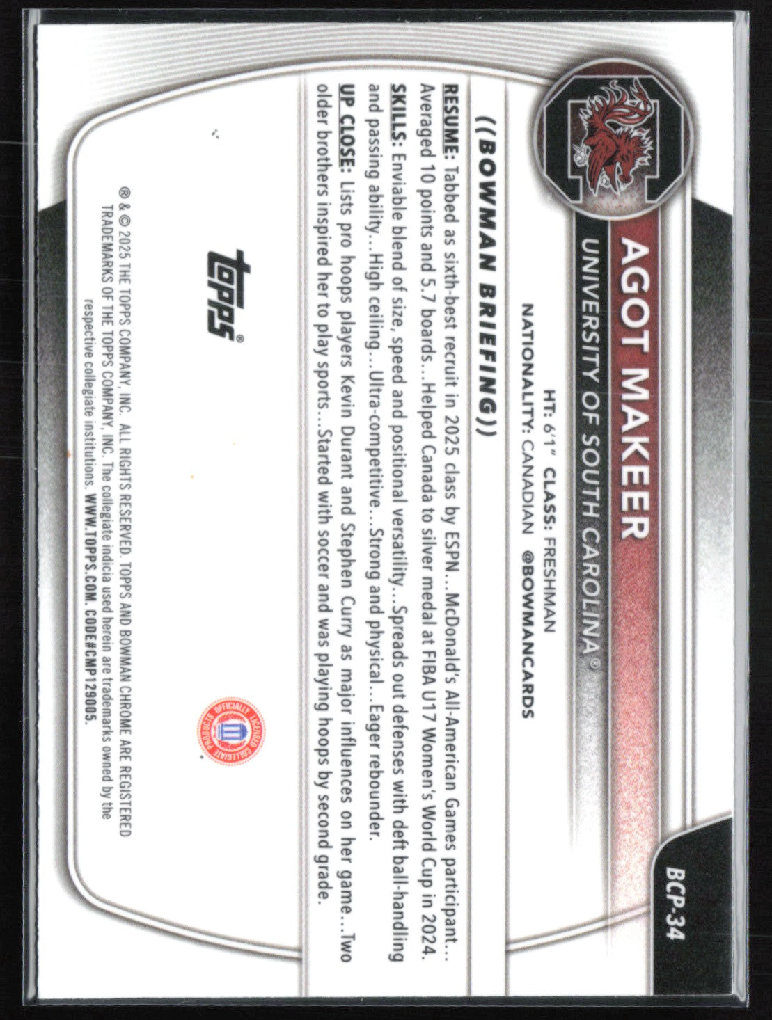 Agot Makeer 1st Bowman Reptilian