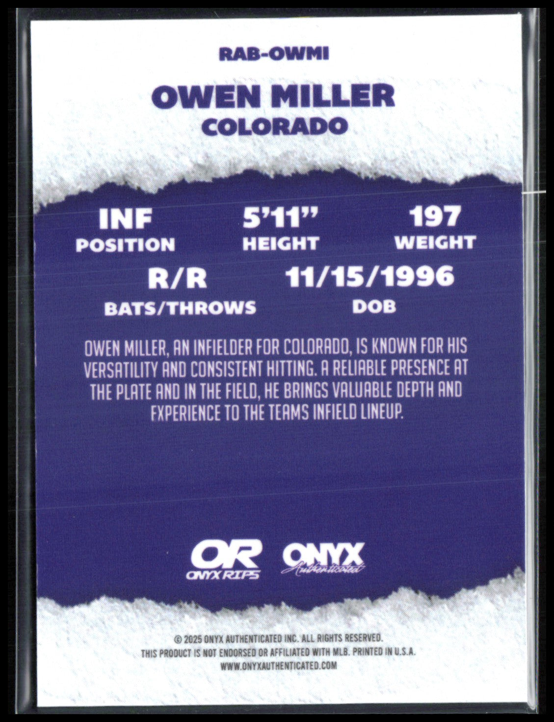 Owen Miller Auto Onyx Rips