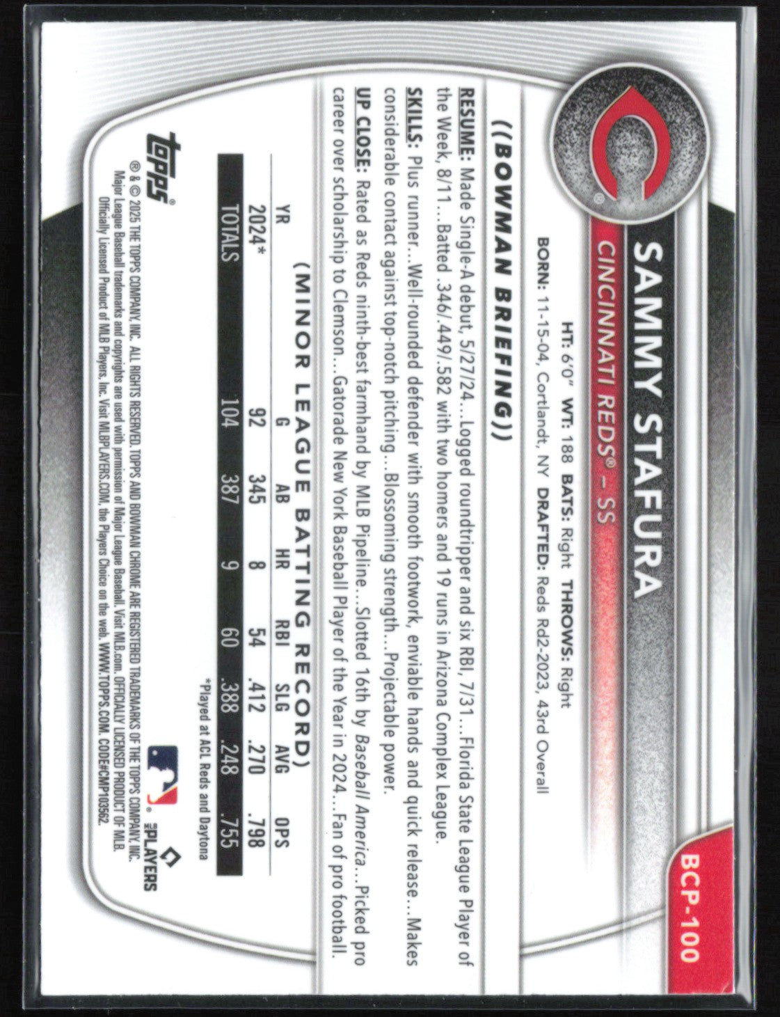 Sammy Stafura 1st Bowman Mojo