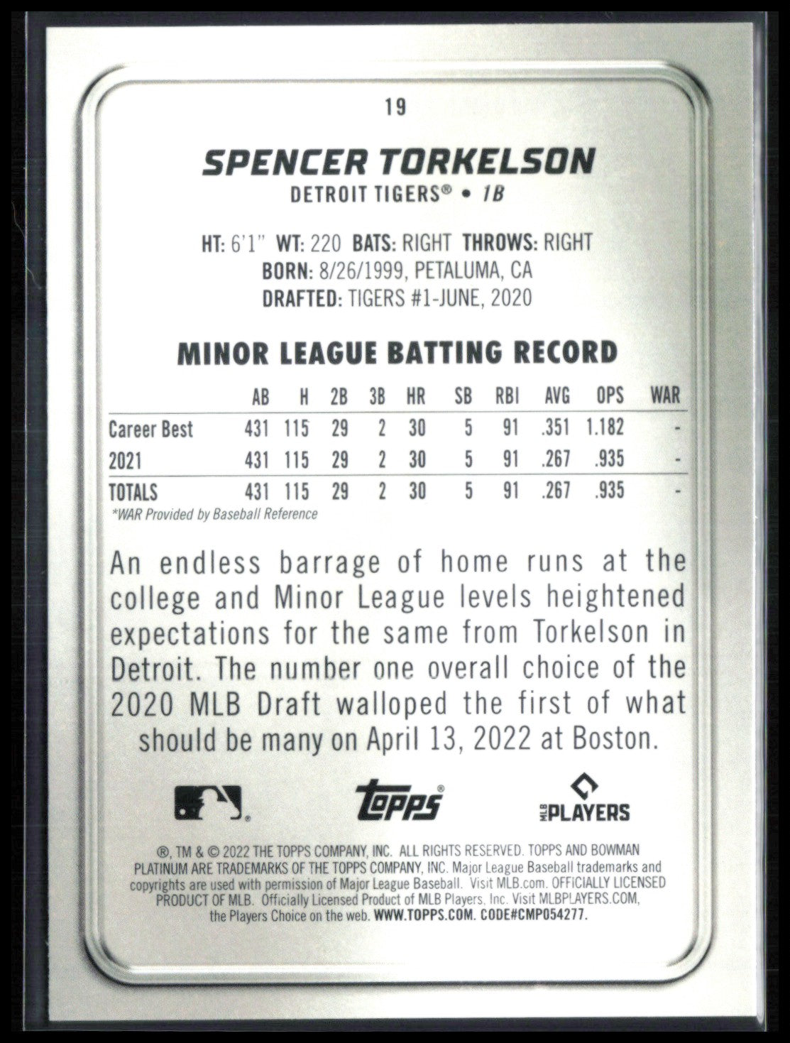 Spencer Torkelson RC