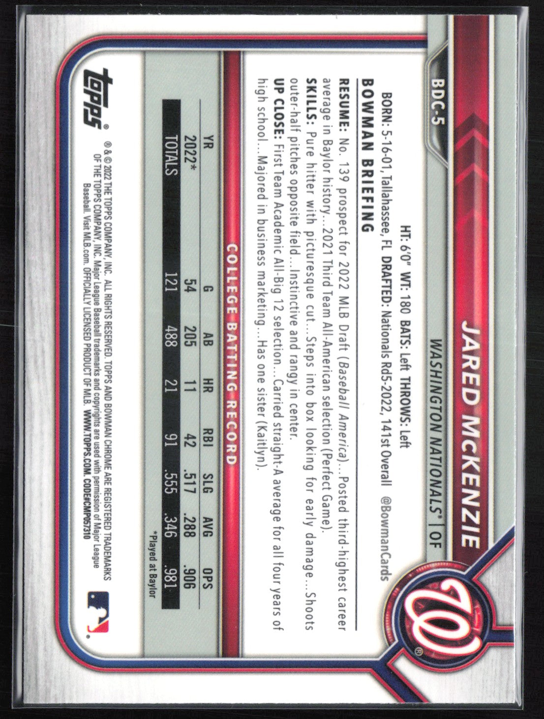 Jared McKenzie 1st Bowman B&W Raywave