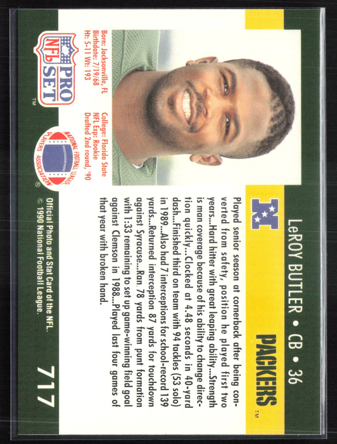 LeRoy Butler 1990 Pro Set
