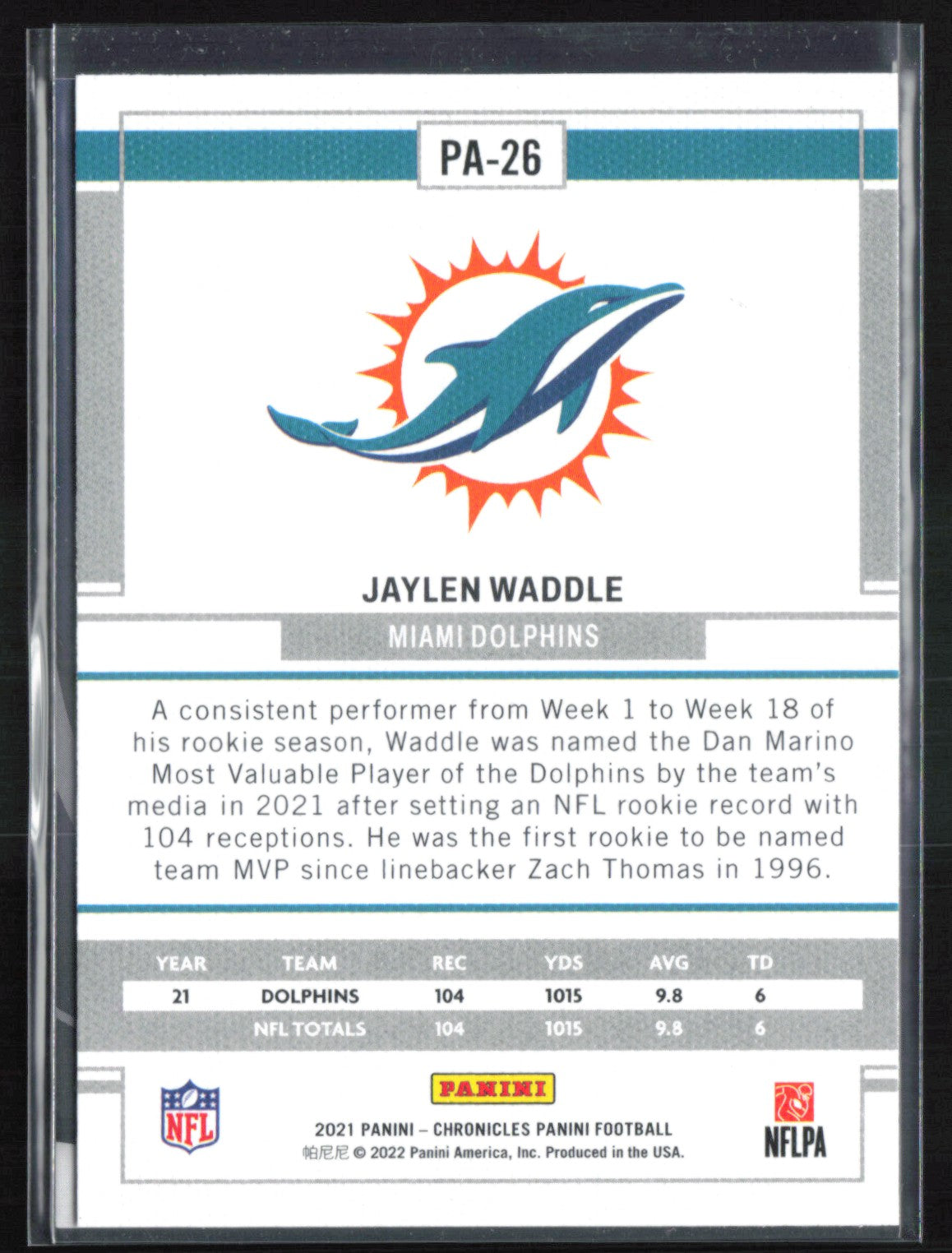 Jaylen Waddle RC Vortex