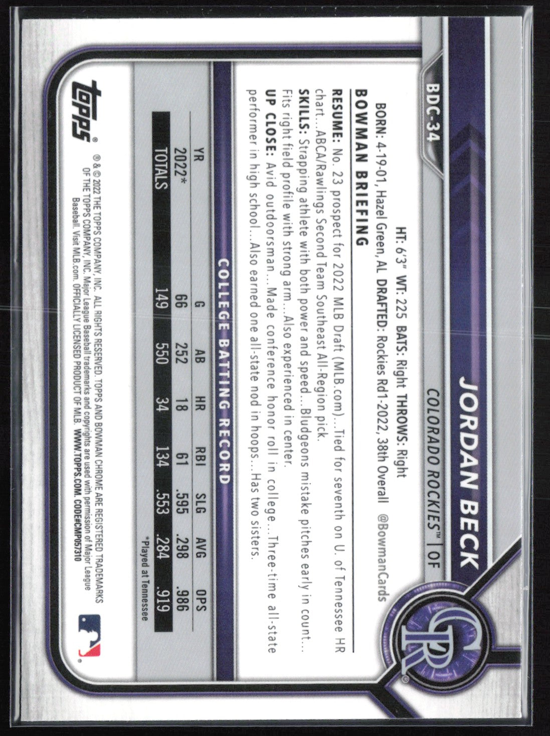 Jordan Beck 1st Bowman B&W Raywave