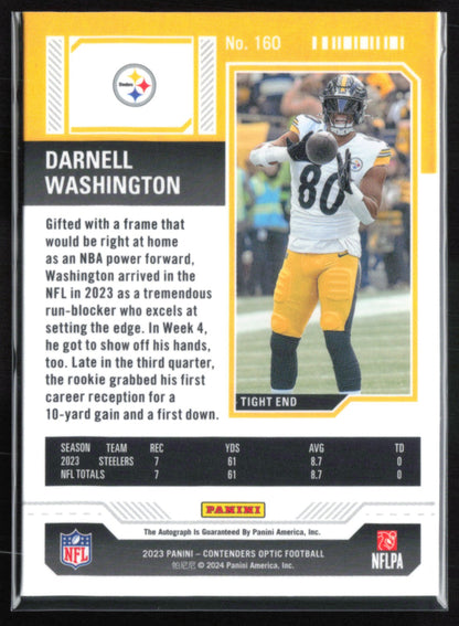 Darnell Washington RC Auto 2023 Contenders Optic