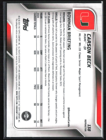 Carson Beck Refractor