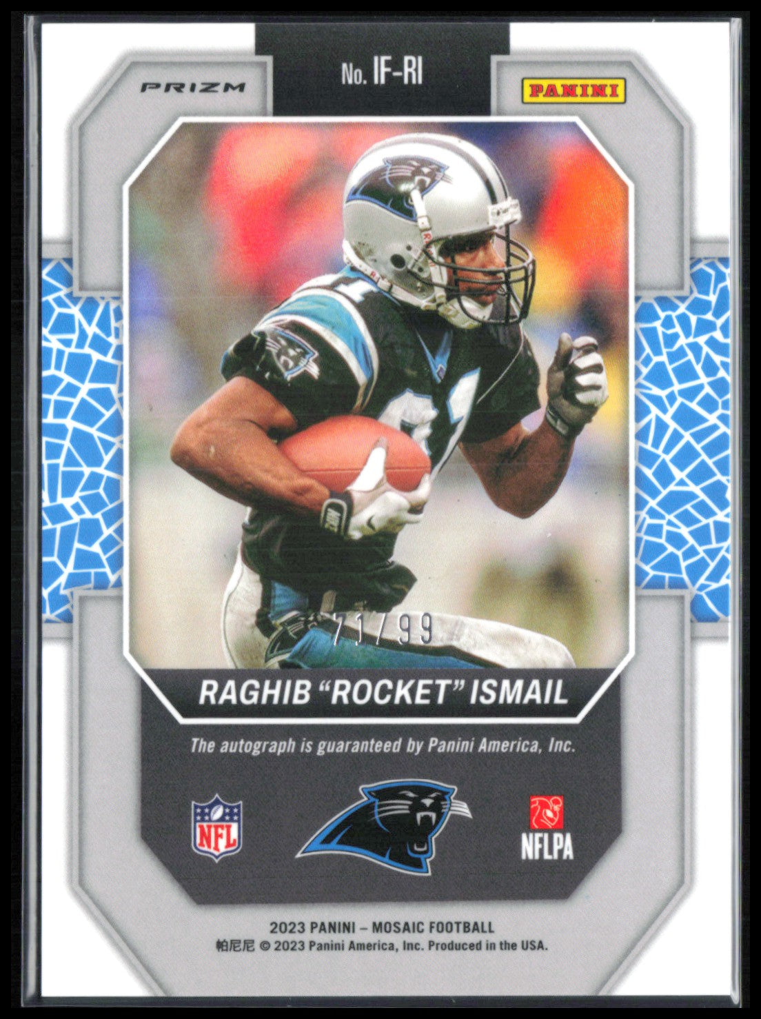 Raghib "Rocket" Ismail Auto In Focus /99 Blue Mosaic