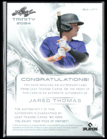 Jared Thomas Auto /99 2024 Leaf Trinity