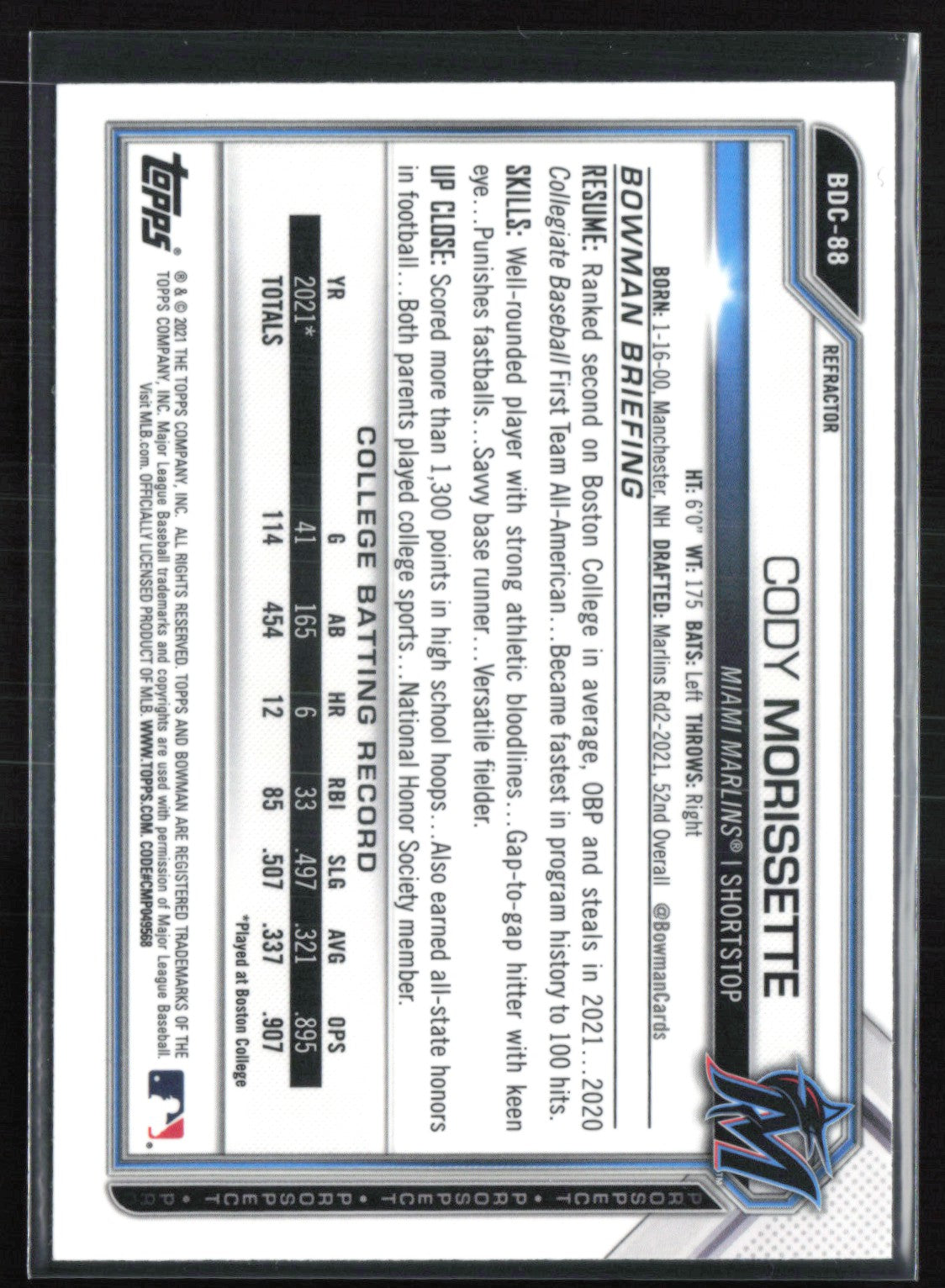 Cody Morissette 1st Bowman Refractor