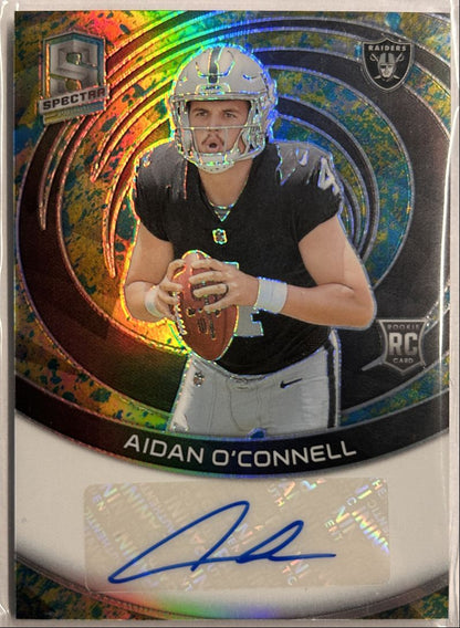 Aidan O'Connell RC Auto /8 Neon Splatter 2023 Panini Spectra Prizm