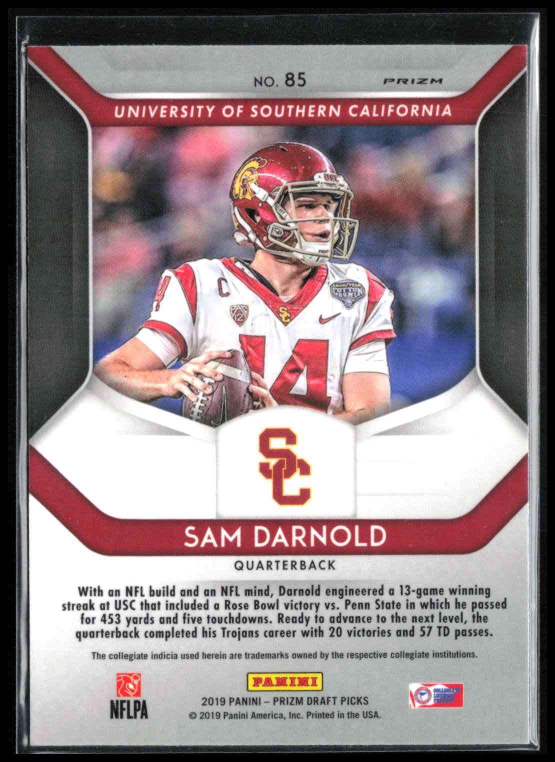 Sam Darnold Pink Pulsar 2019 Prizm Draft Picks