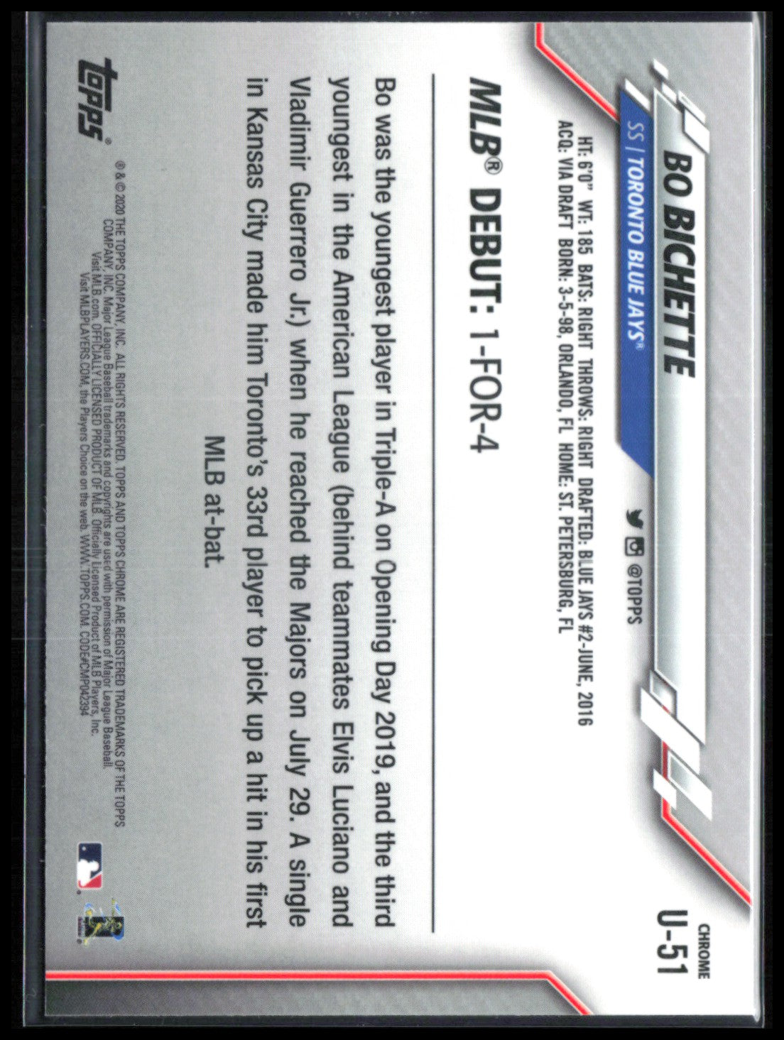 Bo Bichette RC Debut