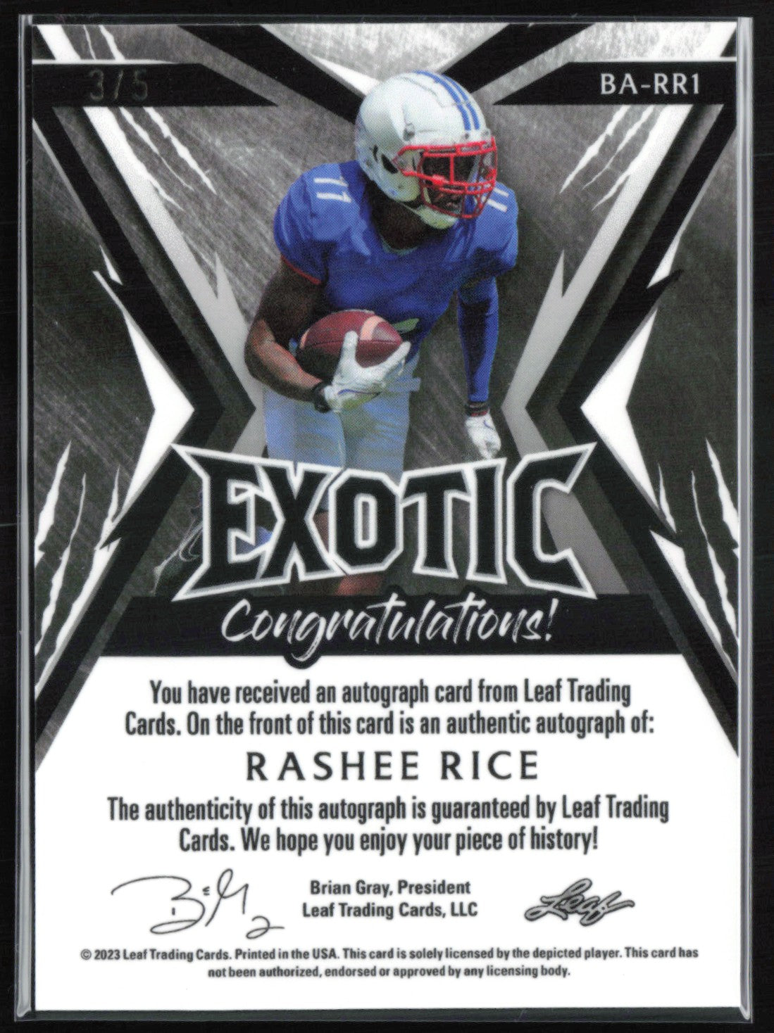 Rashee Rice RC Auto Giraffe /5 2023 Leaf Exotic