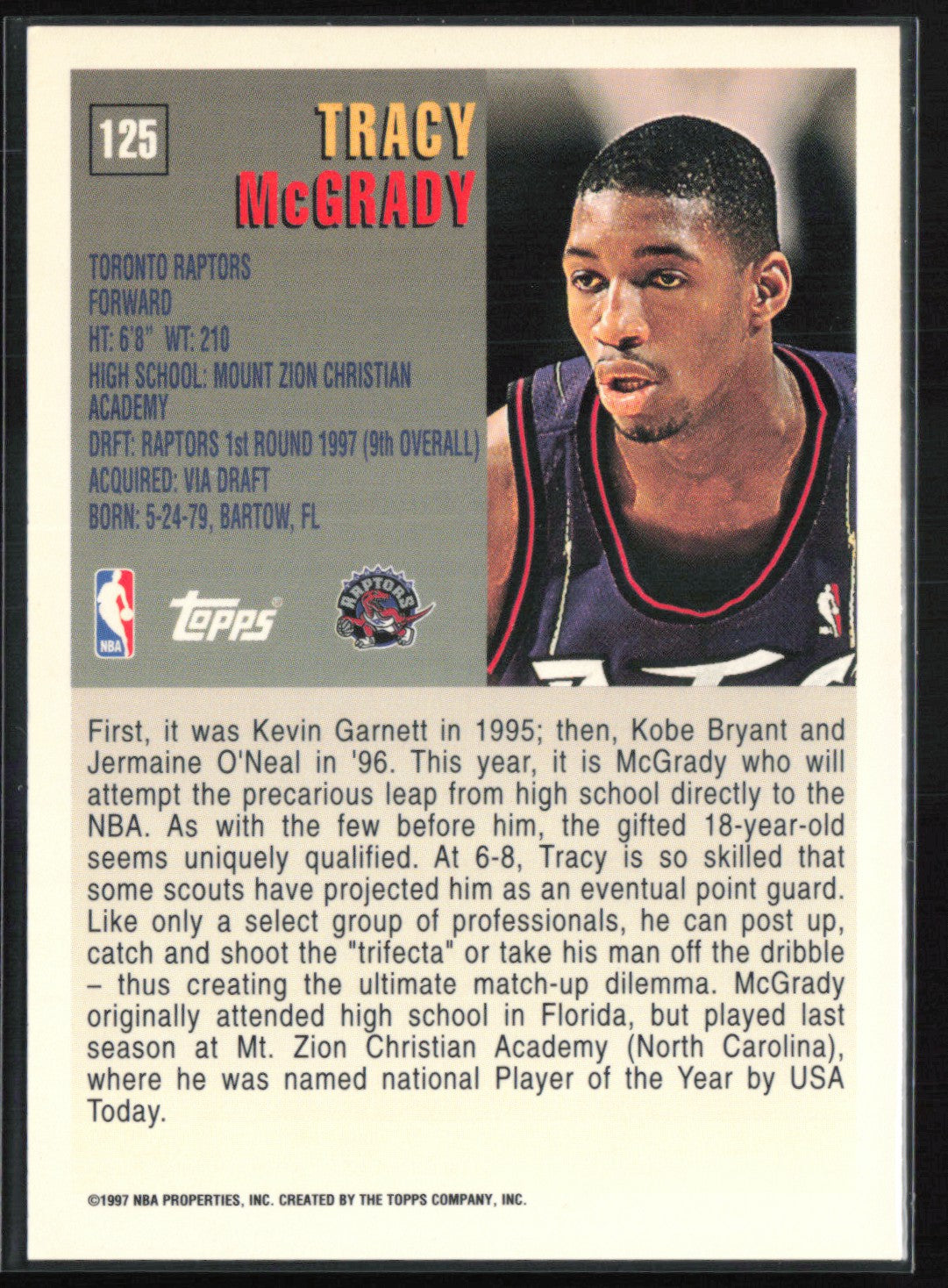 Tracy McGrady 1997 Topps