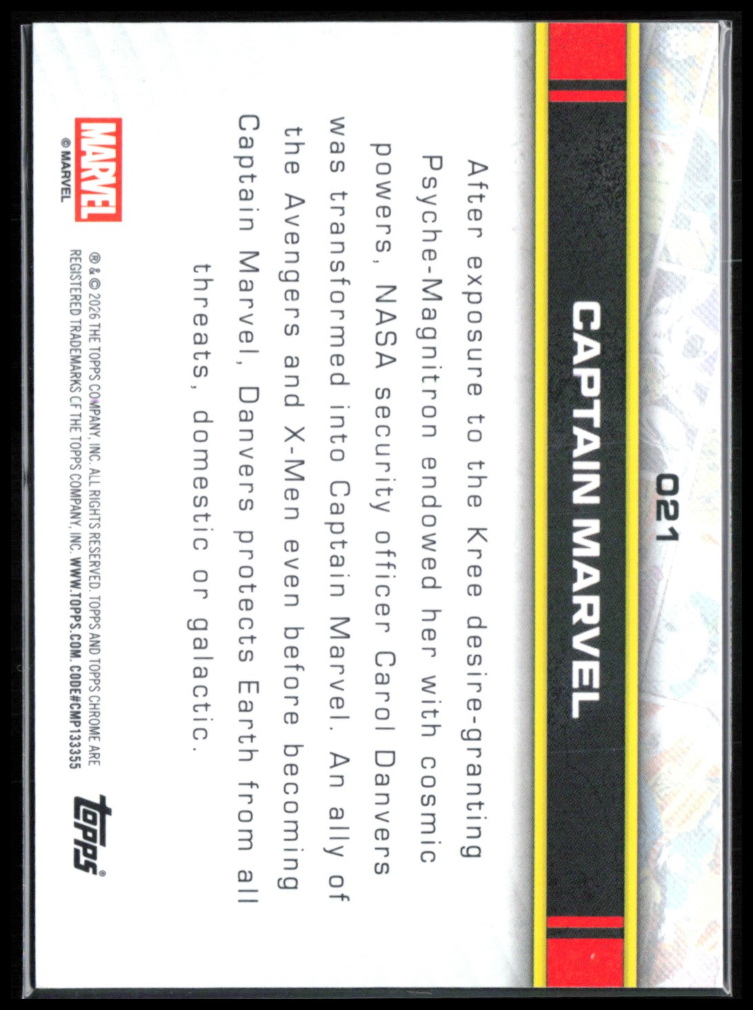 Captain Marvel 2026 Marvel Topps Chrome