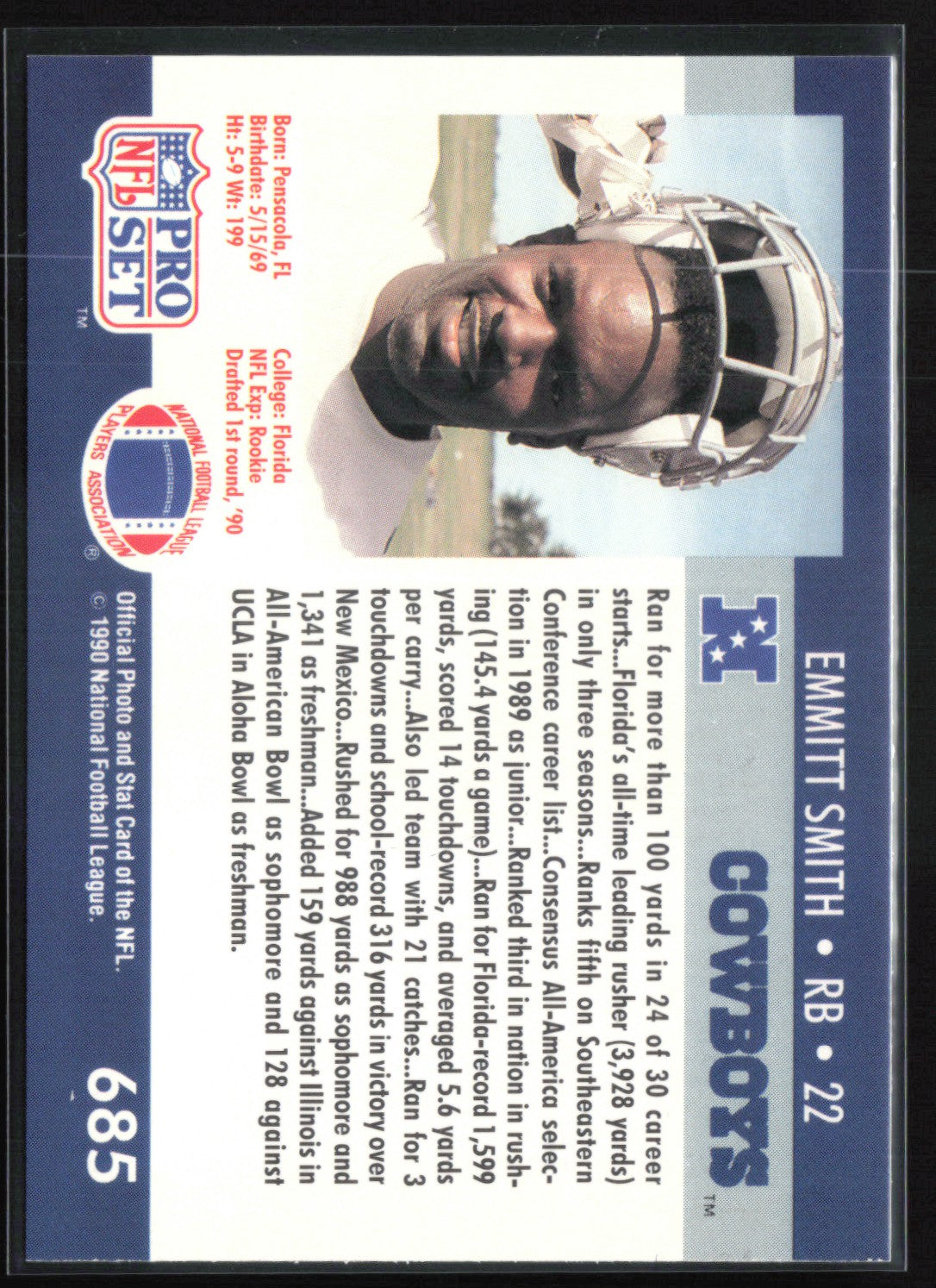 Emmitt Smith 1990 Pro Set