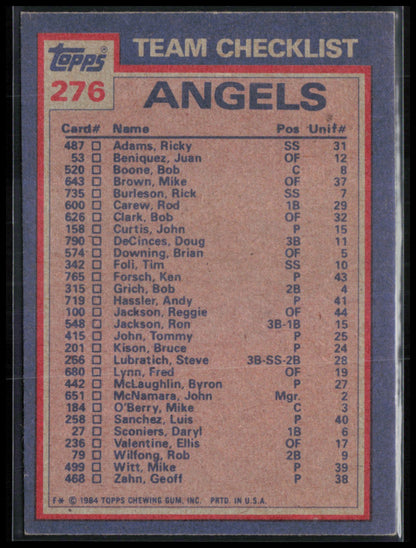 Rod Carew/Geoff Zahn 1984 Topps