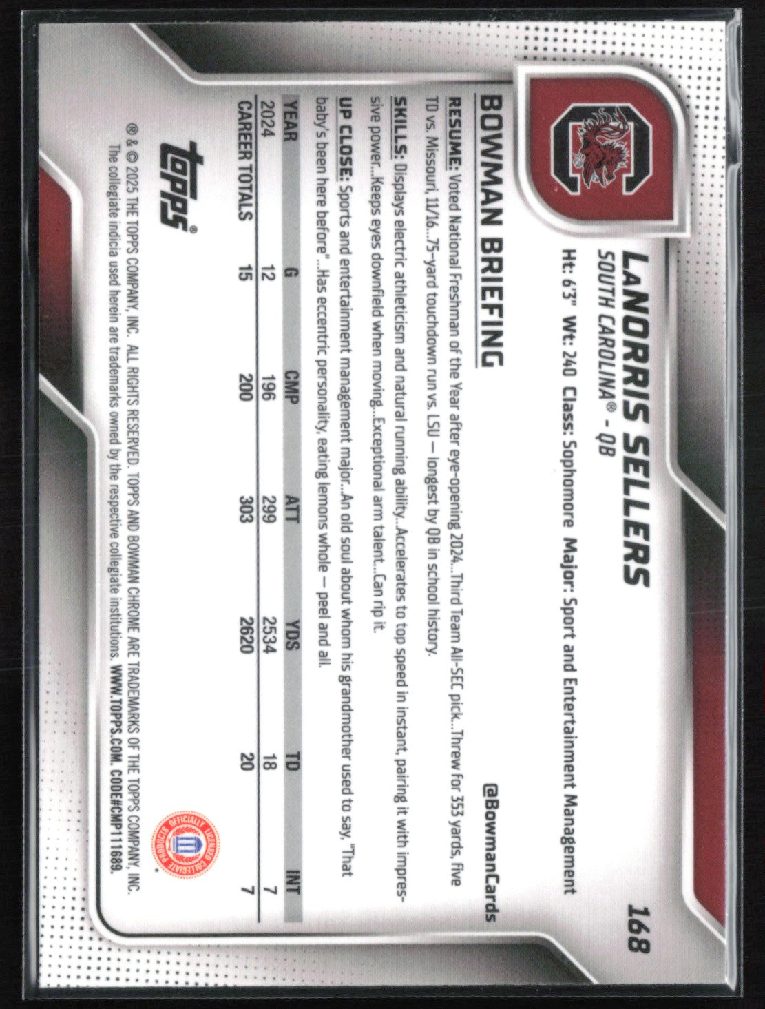 LaNorris Sellers 1st Bowman