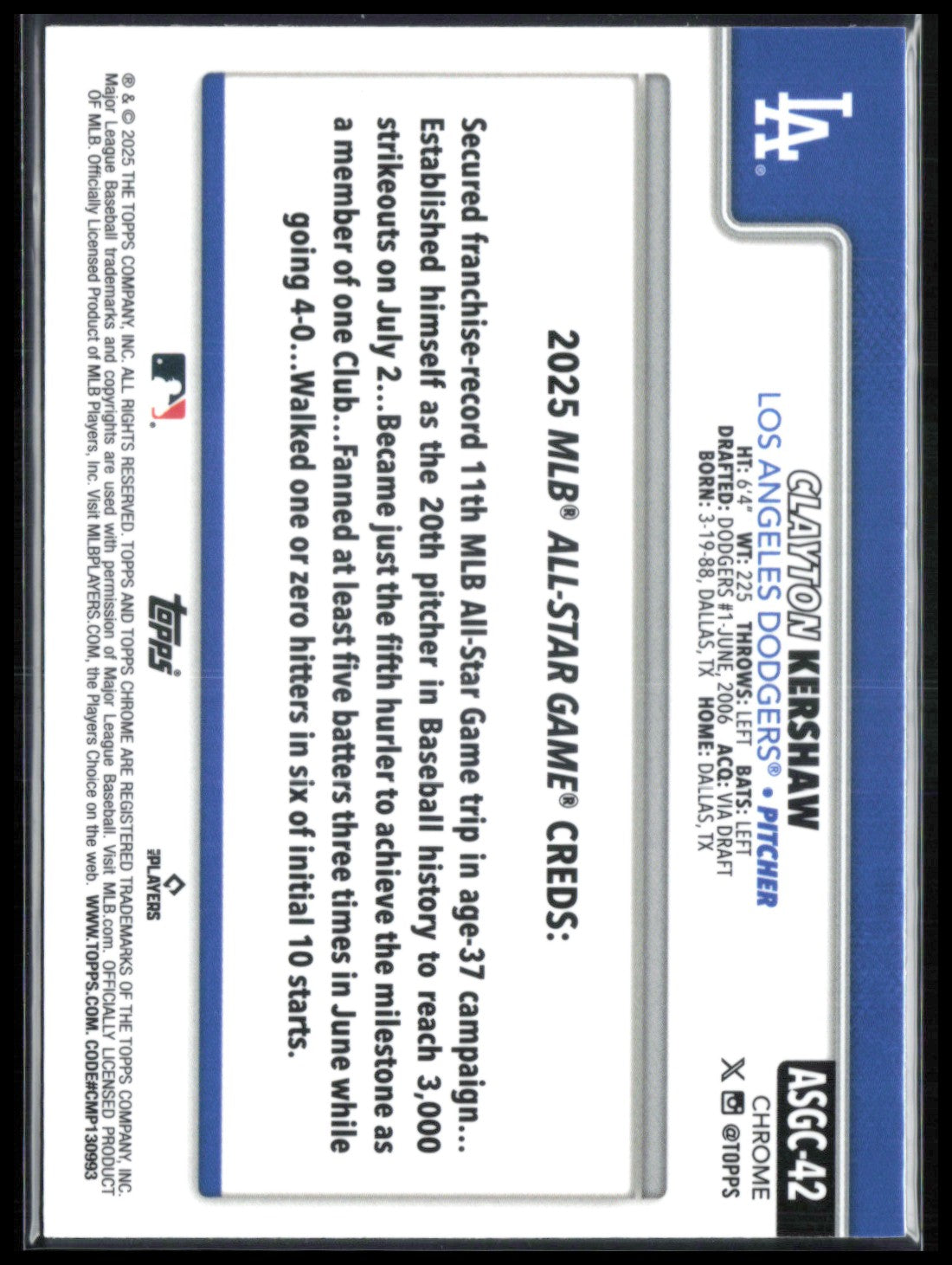 Clayton Kershaw ASG
