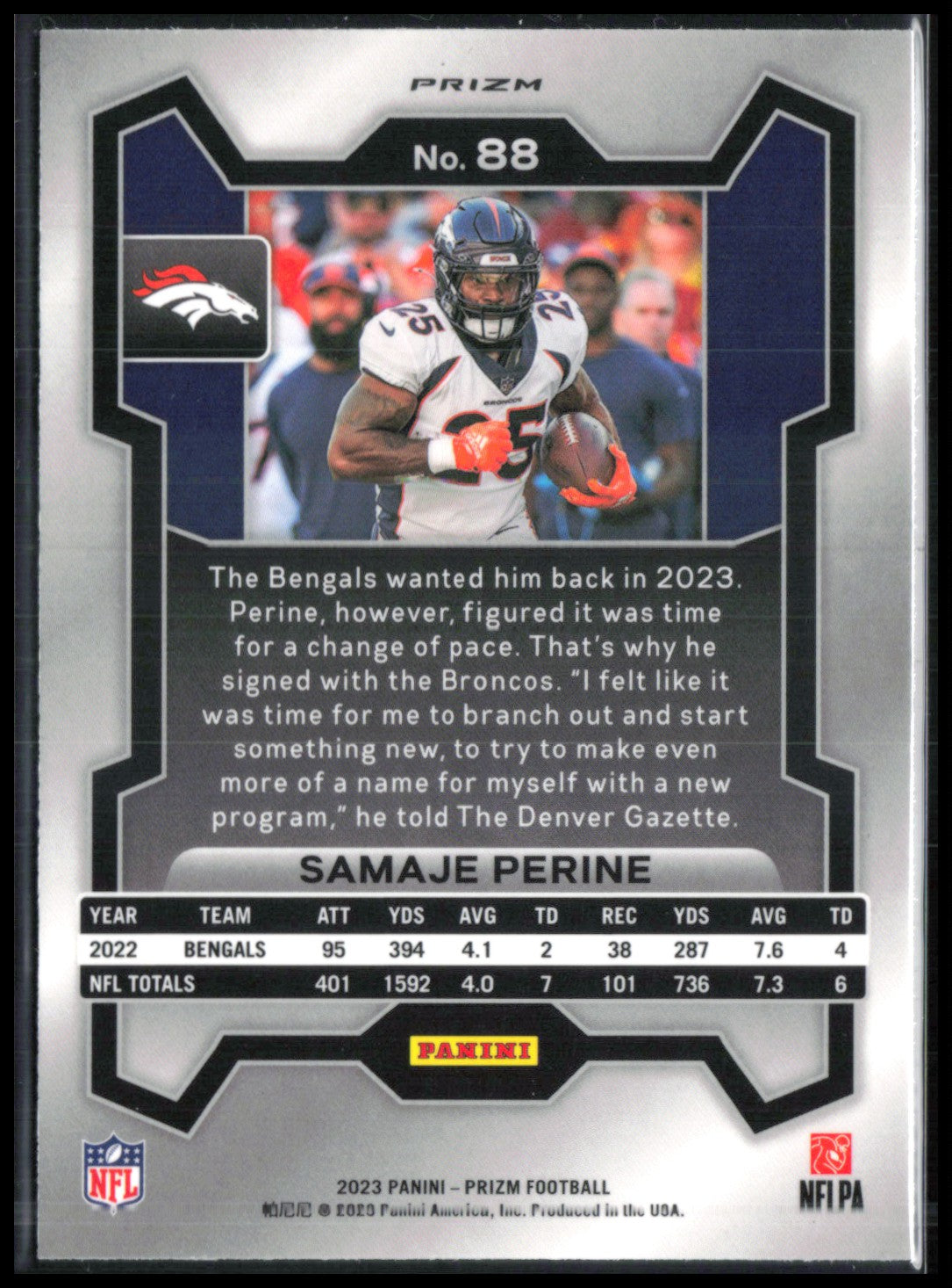 Samaje Perine Red Sparkle SP