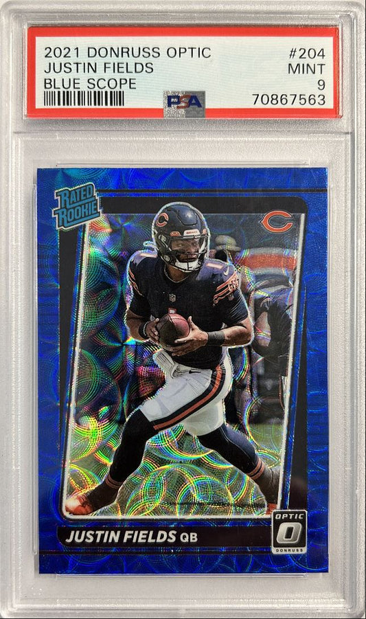 Justin Fields RC Blue Scope PSA 9 2021 Donruss Optic