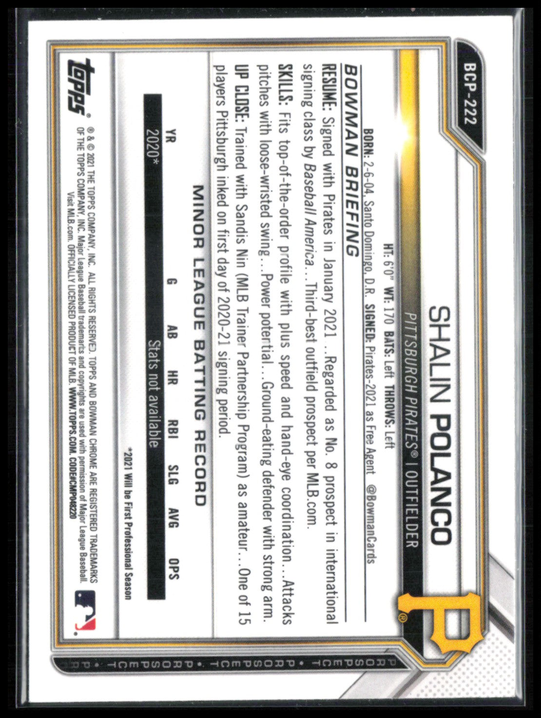 Shalin Polanco 1st Bowman Mojo
