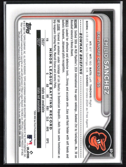 Emilio Sanchez 1st Bowman Mojo