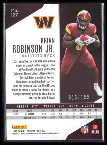 Brian Robinson Jr. RC Pink /199 2022 Phoenix