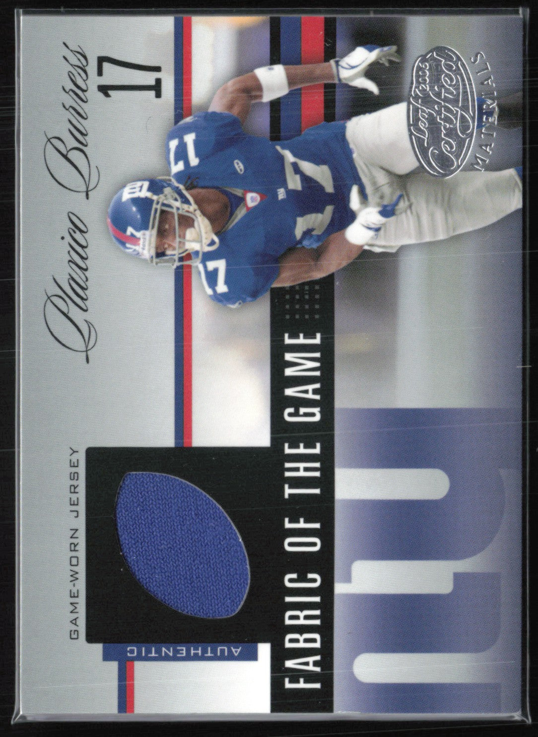 Plaxico Burress Game-Worn Jersey /75 Fabric of the Game