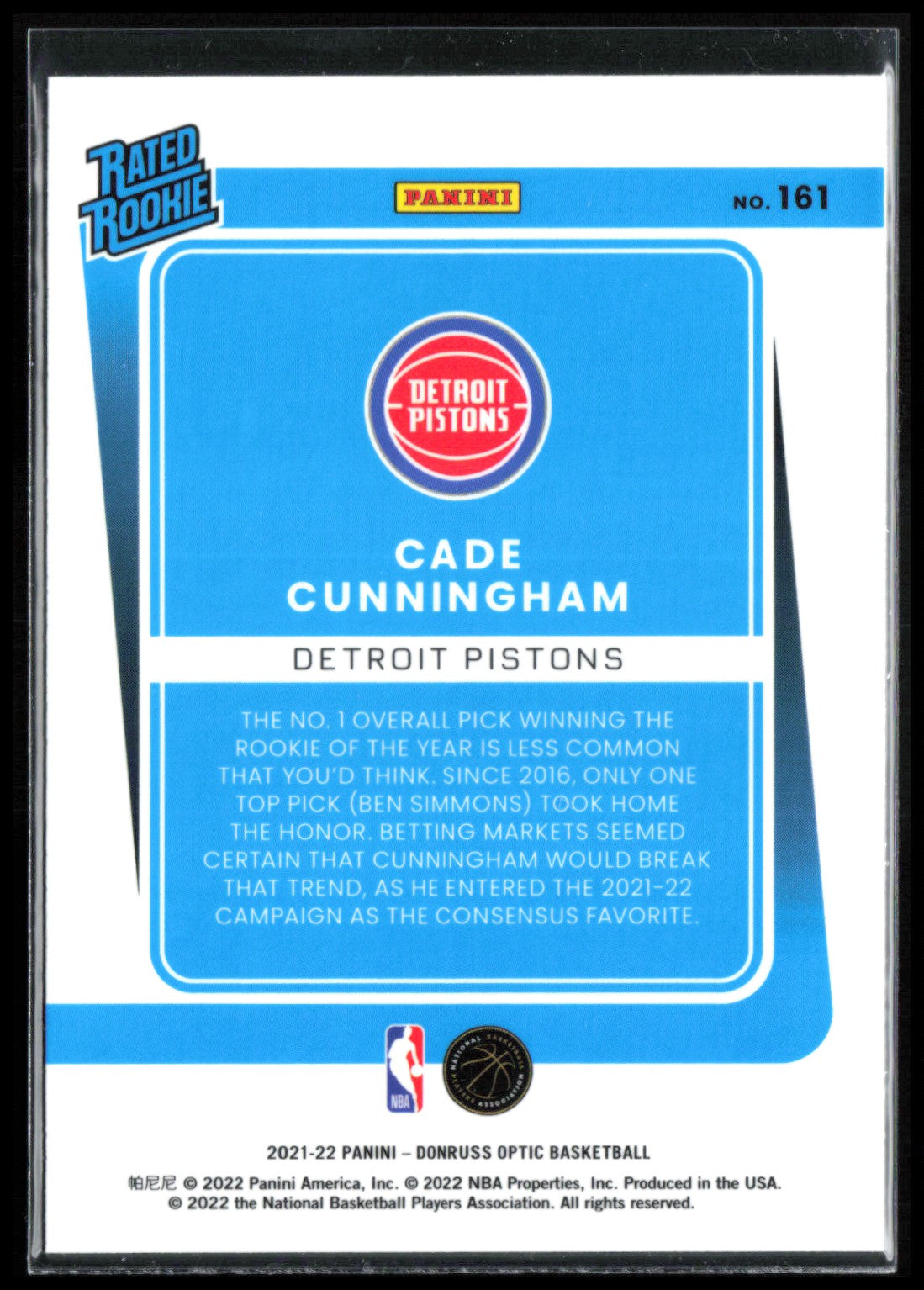 Cade Cunningham RC Optic Rated Rookie