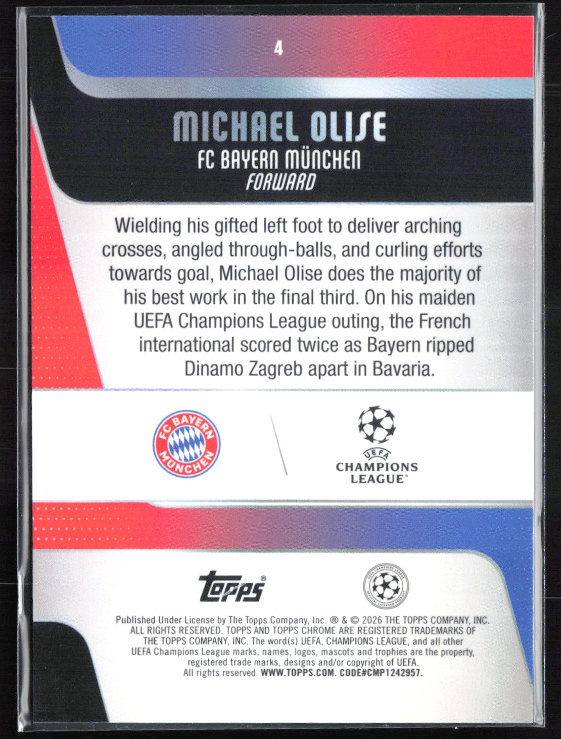 Michael Olise X-Fractor 2026 Topps Champions League