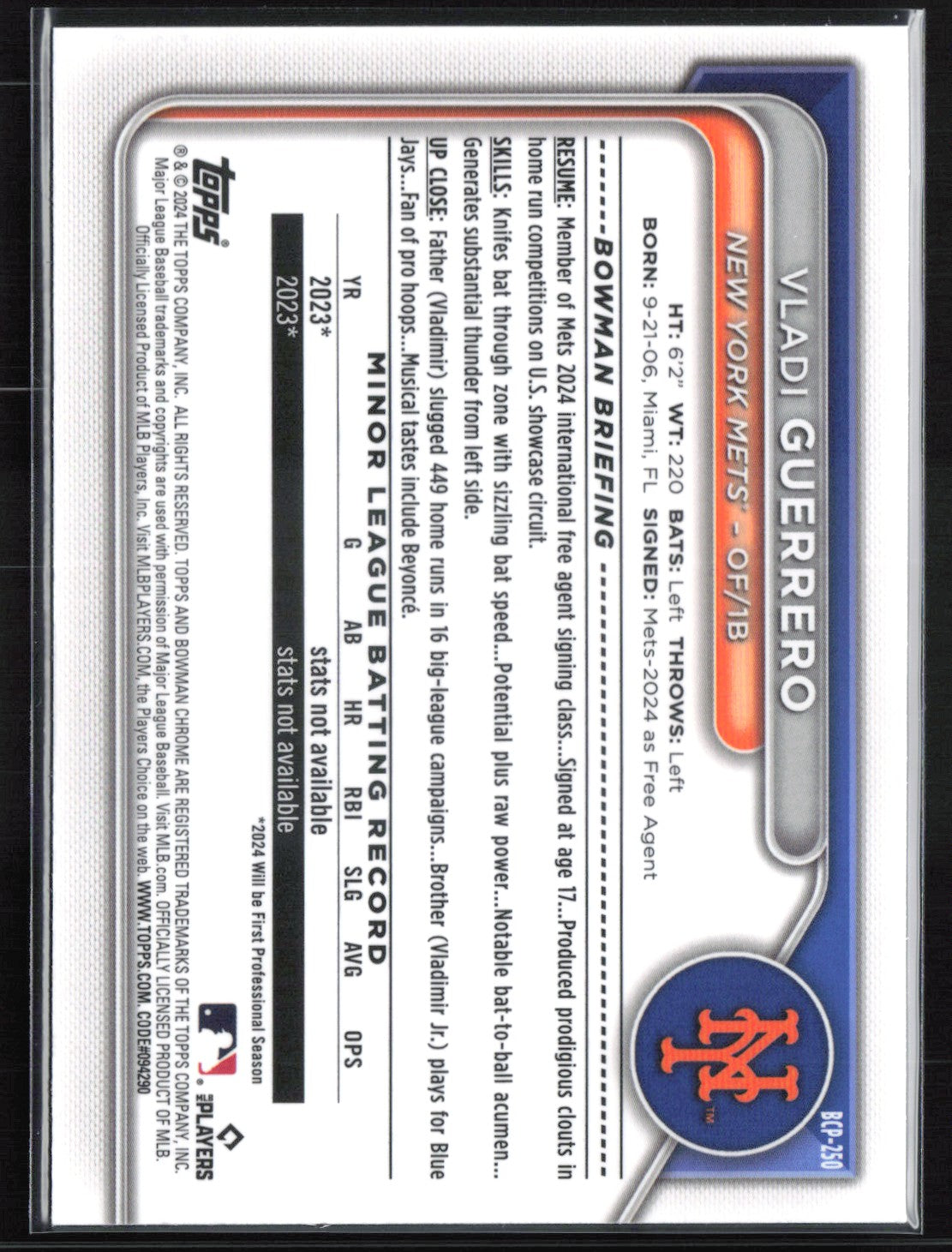 Vladimir Guerrero Jr. 1st Bowman Mojo