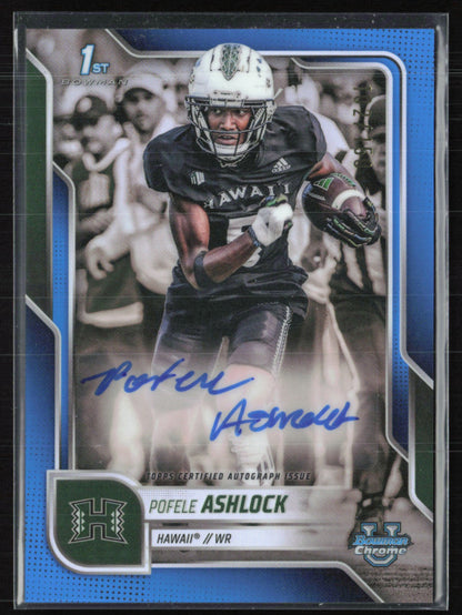 Pofele Ashlock 1st Bowman Auto Blue Refractor Variant