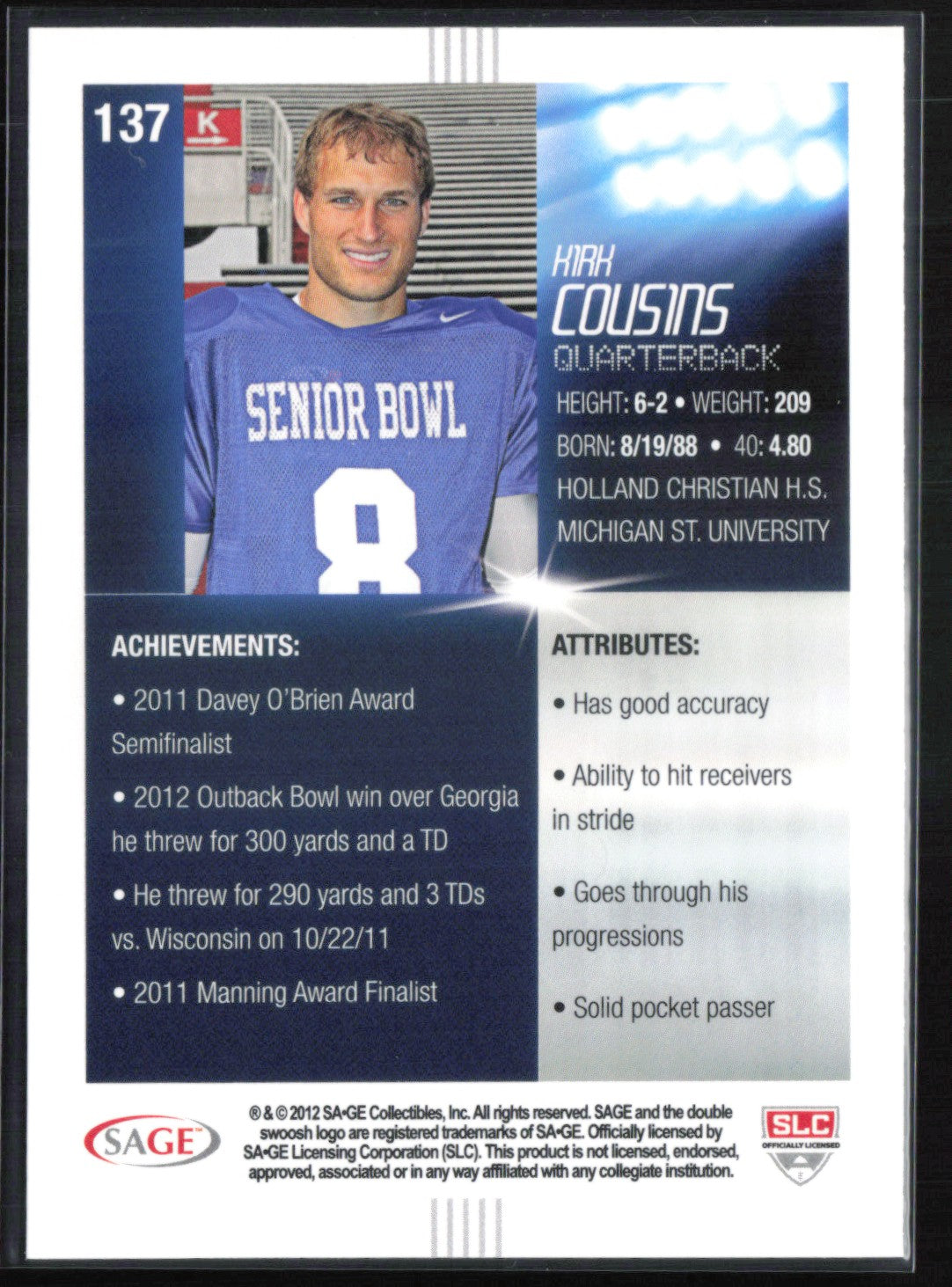 Kirk Cousins RC Hit