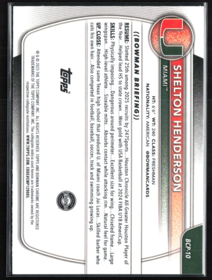 Shelton Henderson 1st Bowman Mojo