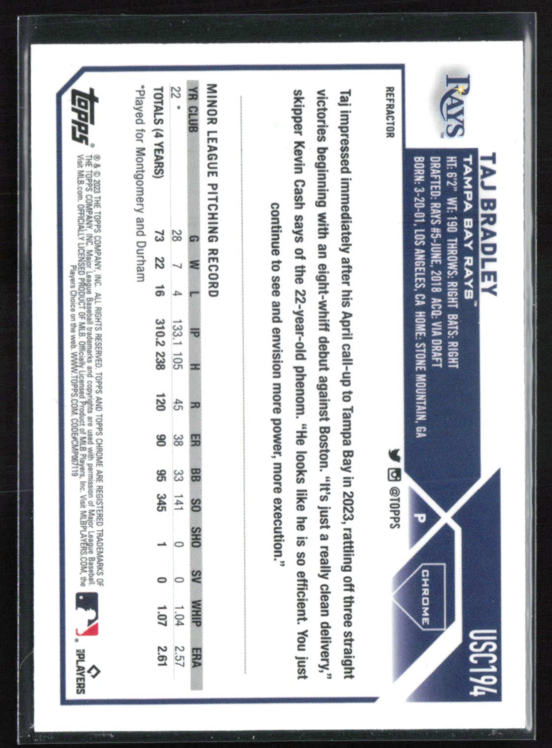 Taj Bradley RC Refractor