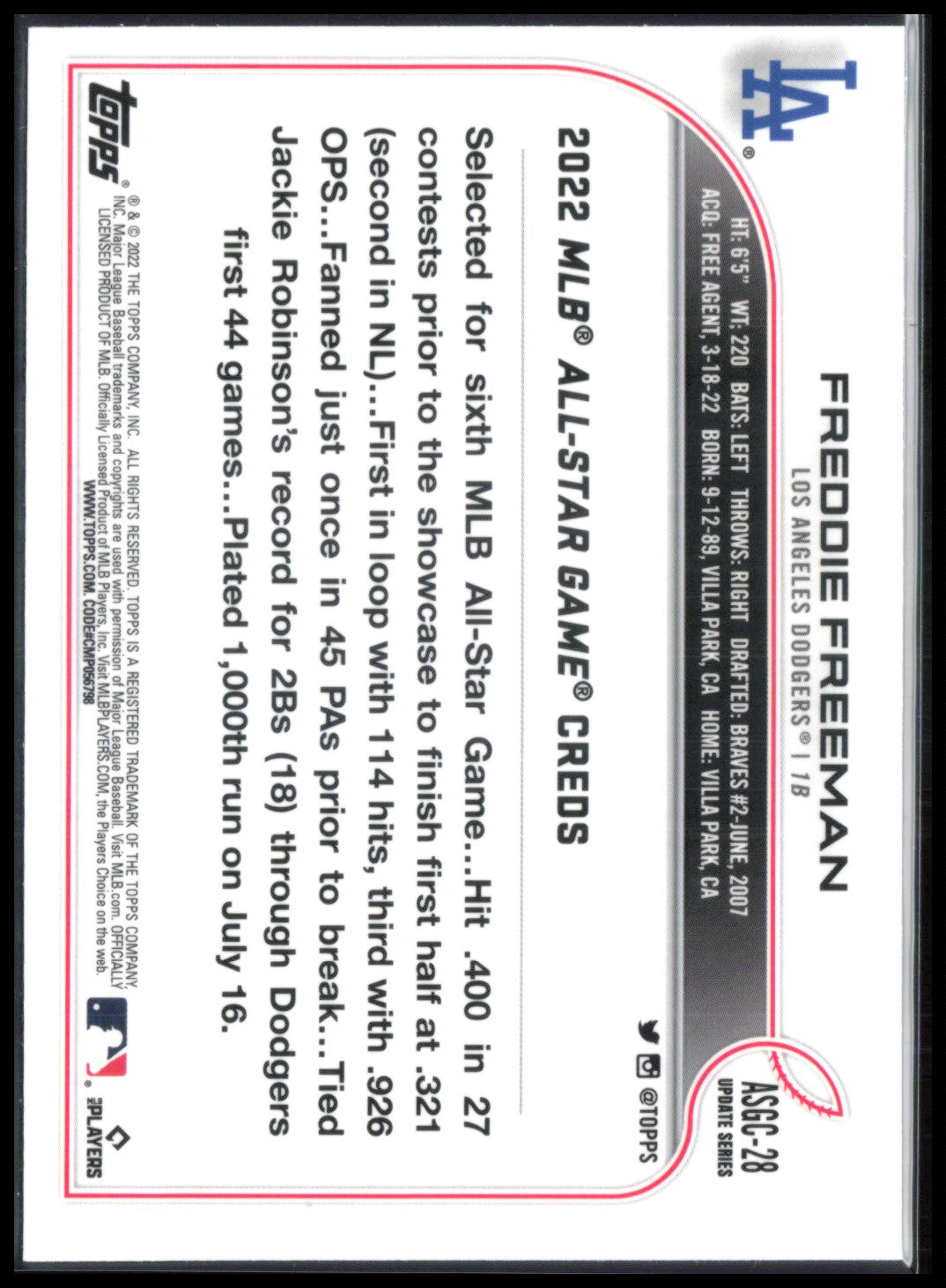 Freddie Freeman ASG